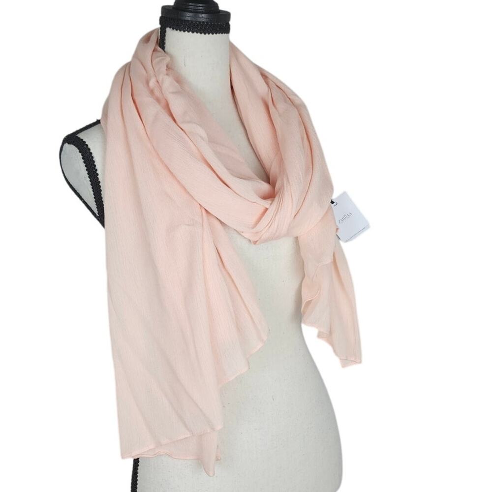 Zahraa The Label Crinkle Hijab Scarf Womens OS Pink Shawl Modest Islamic Modern